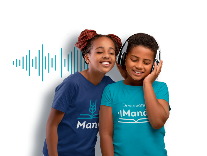 Niños escuchando, con la onda original de Devocional Maná